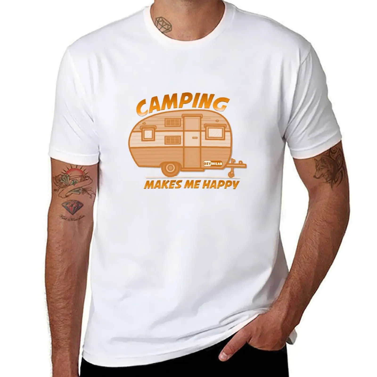 

Camping Makes Me Happy T-Shirt t shirts for man graphic funny t shirt man plain funny t shirts dark humor T-Shirt