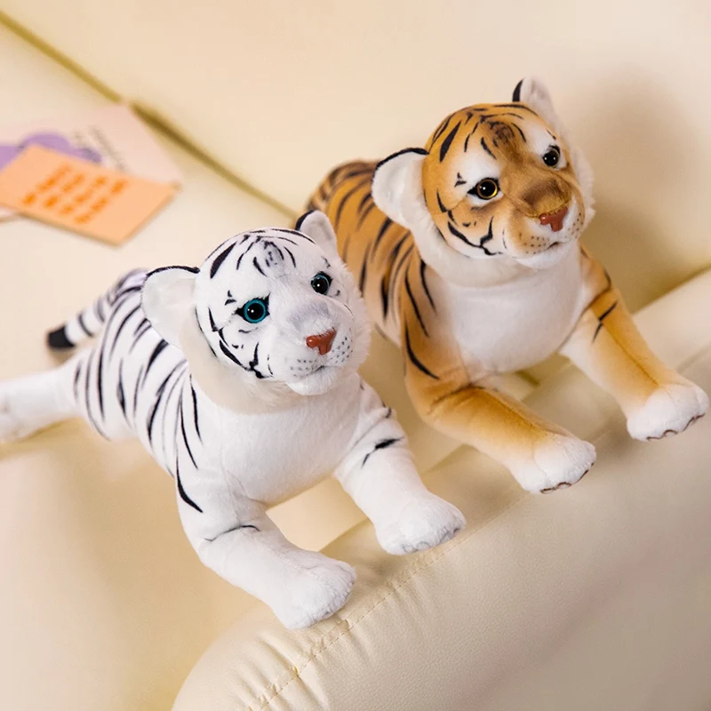 50cm Imitation Leopard Tiger Plush Toy Dolls Real Life Cartoon Animals Stuffed Dolls Holiday Gift Toy Giant Plushie Toys