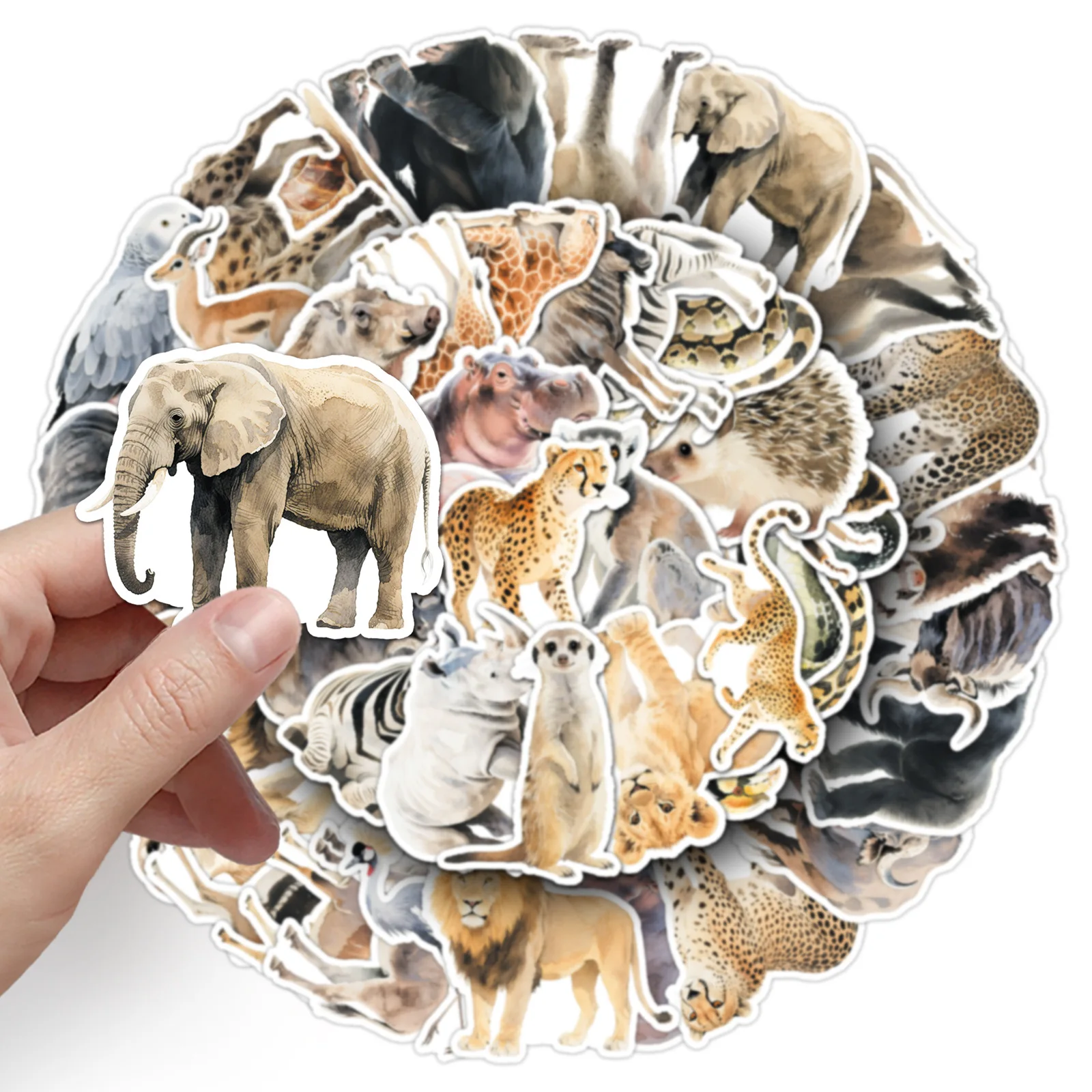 10/30/50 قطعة الحيوان الأفريقي الكتابة على الجدران ملصقات شخصية الكرتون المائية الرياح ليوبارد الزرافة ملصقات الزخرفية DIY بها بنفسك الغيتار
