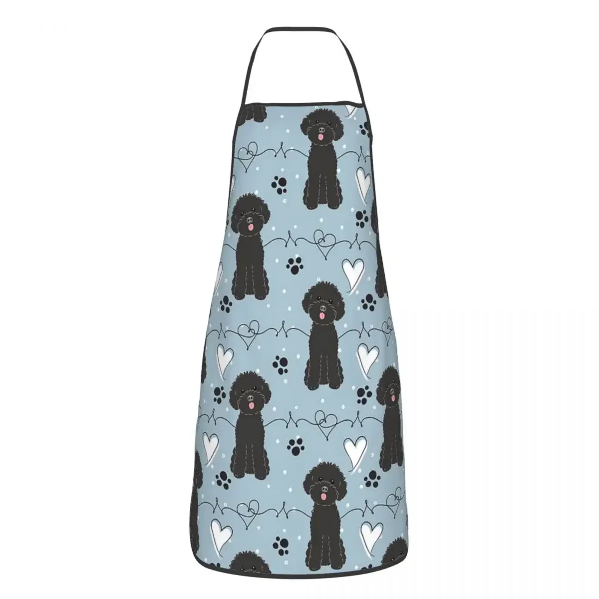 LOVE Black Toy Poodle Aprons Chef Cooking Cuisine Tablier Waterproof Bib Kitchen Cleaning Pinafore for Women Men Painting