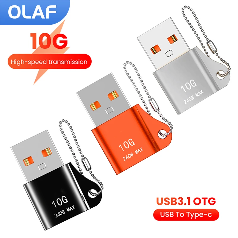 Olaf 10Gbps OTG USB 3.1 To Type C Adapter USB Male to Type C Female Converter Fast Charging Data Transfer For PC Xiaomi Samsung