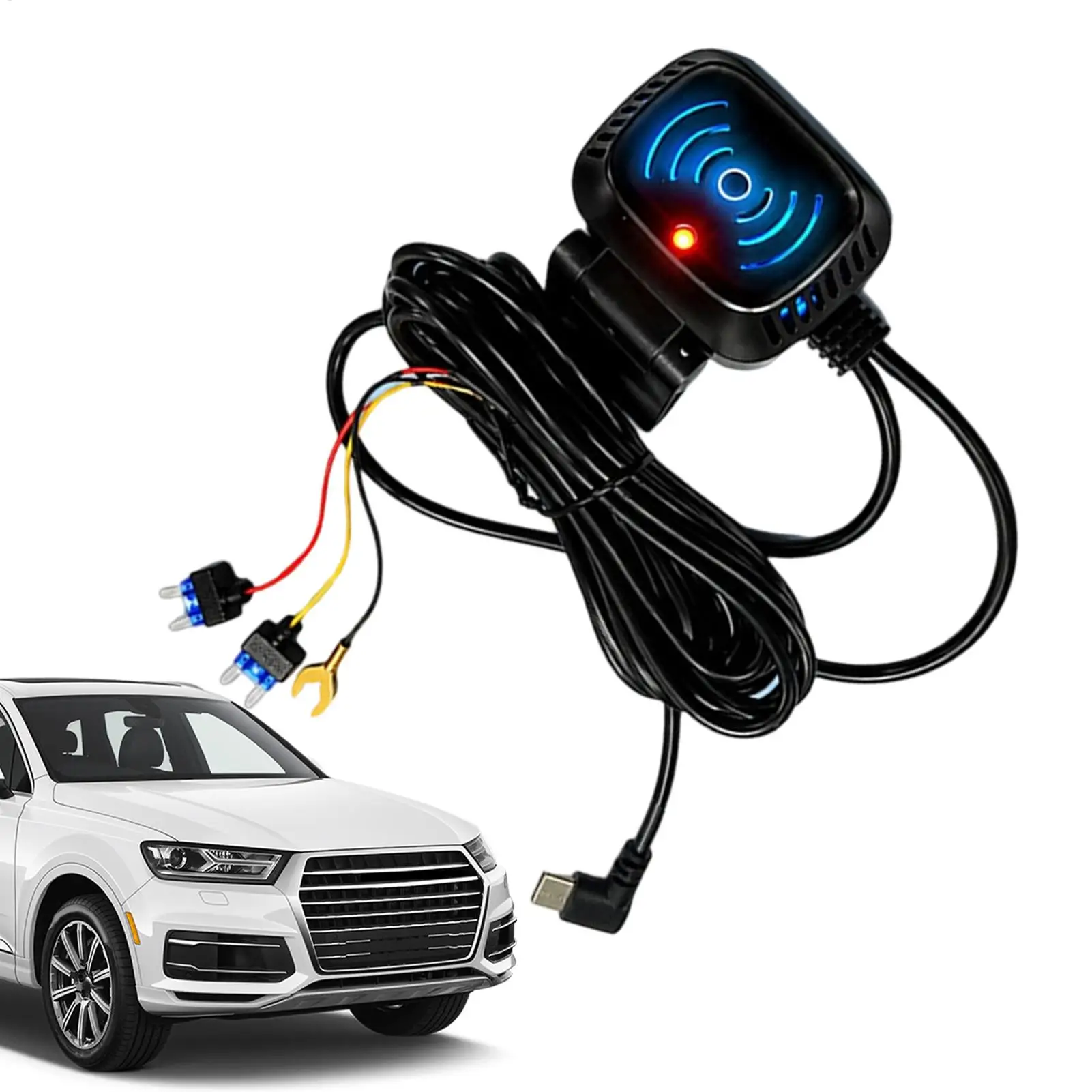 New Type-C Power Cord For Panoramic Car Video Recorder With Step-Down Voltage Protection Safe Dash Cam Attachment Accessories