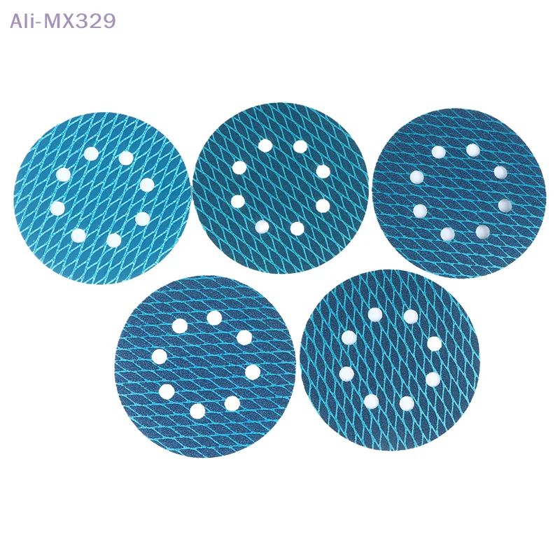 {MX329} 10 قطع أقراص صنفرة على شكل معين مقاس 5 بوصات و8 فتحات مع دعم لاصق 60-400 ورق صنفرة للنجارة #5