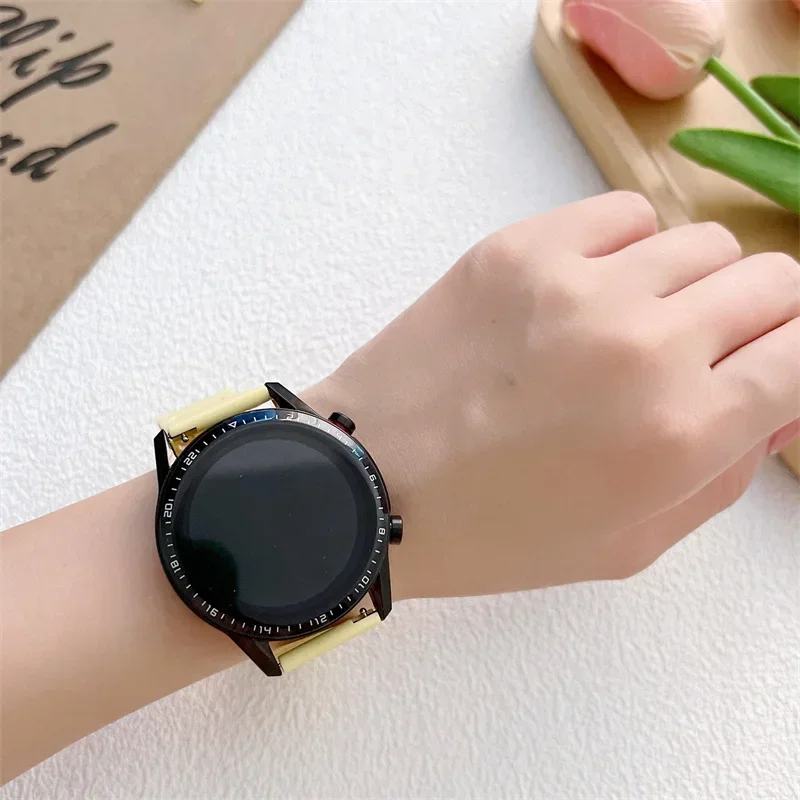 حزام من ألياف الكربون لساعة سامسونج جالاكسي 6/4/3/5/برو/كلاسيك/أكتيف 2/جير S3 ربط سوار هواوي gt 3-pro-2 حزام 20 مللي متر/22 مللي متر