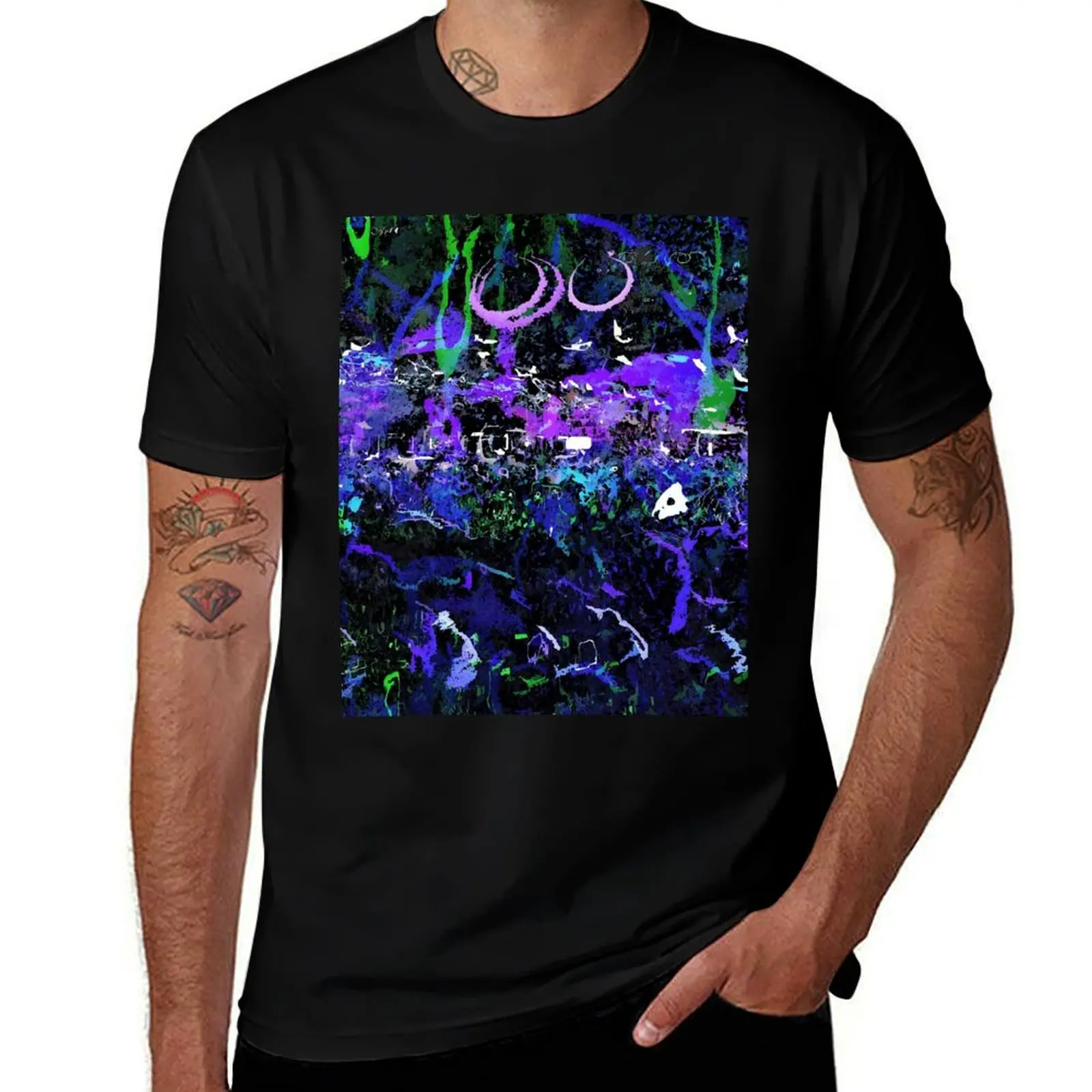 Neon Swirl Masquerade T-Shirt baggy shirts aesthetic clothes cute clothes street wear Men's t-shirts