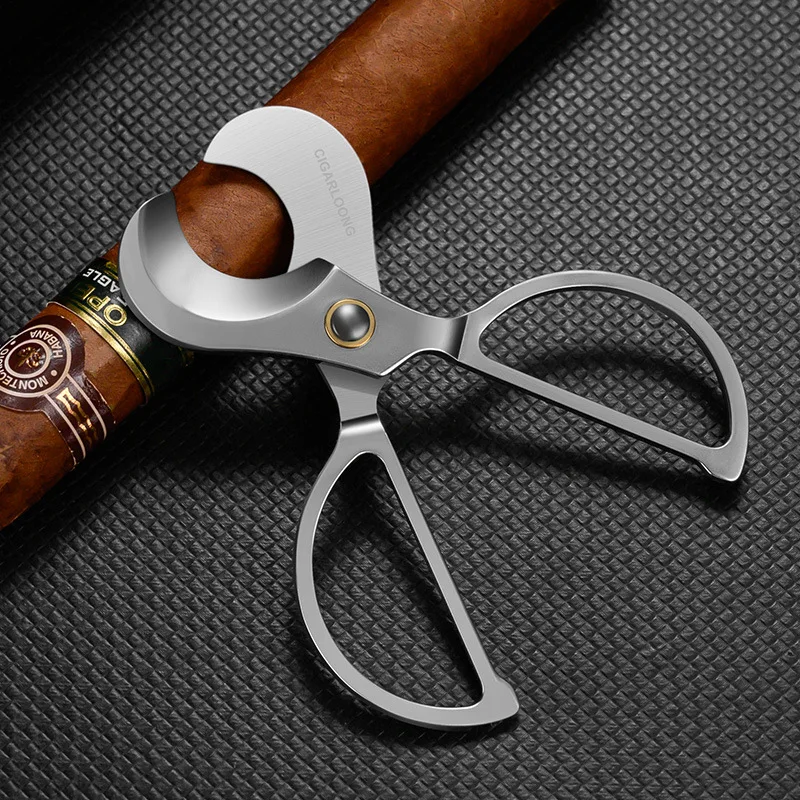 

Портативные ножницы для сигар Cigarloong с двойным острым лезвием и классической рукояткой, аксессуары для курения, нож