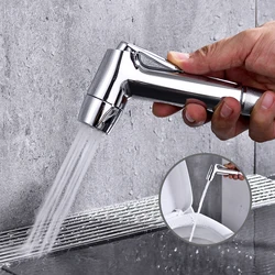 Toilet Bidet Spray Gun Double Water Way Sprayer Handheld Bathroom Shower Portable Bidet Faucets Travel Bidet Attachment ABS