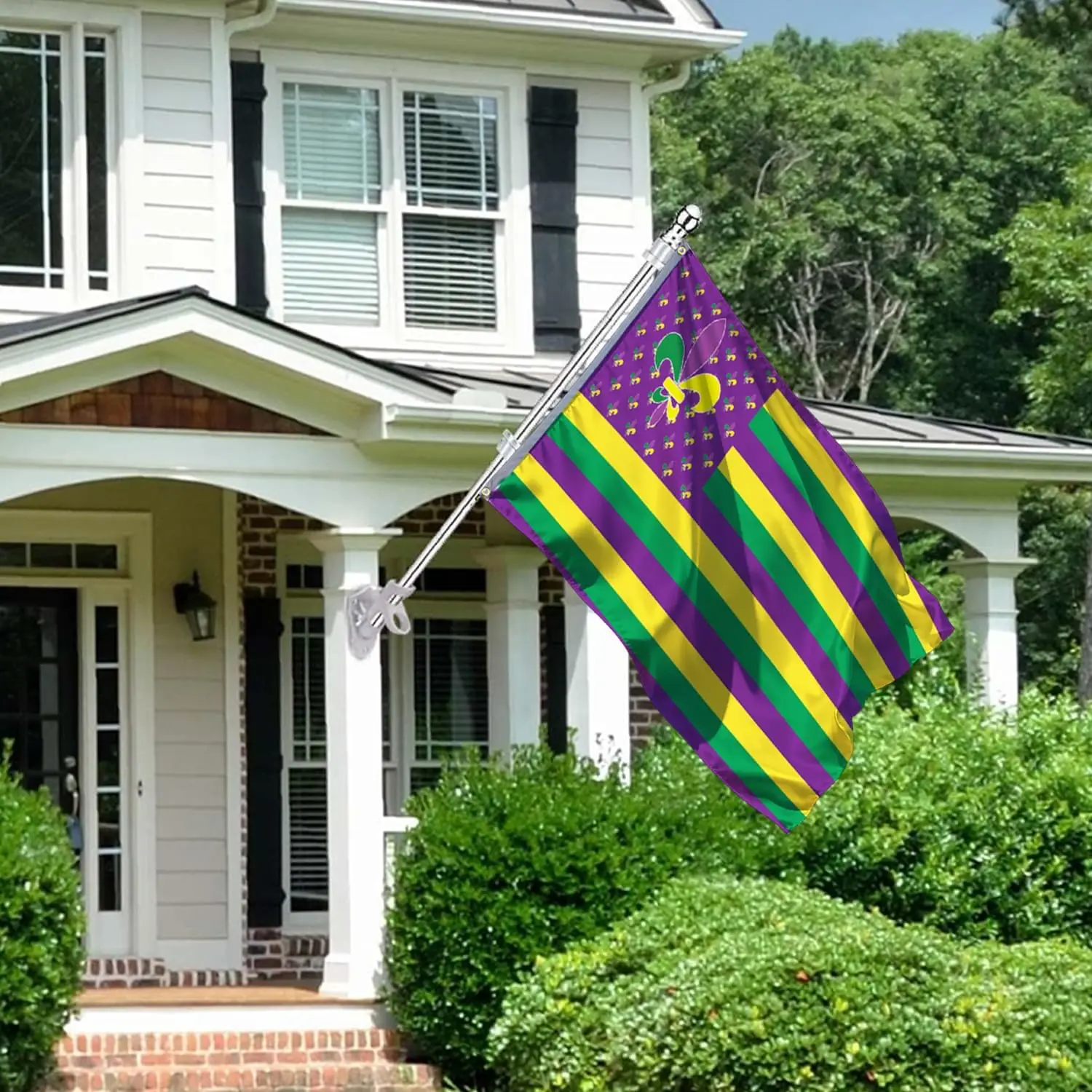 Flagicts 100% Polyester Mardi Gras Flag