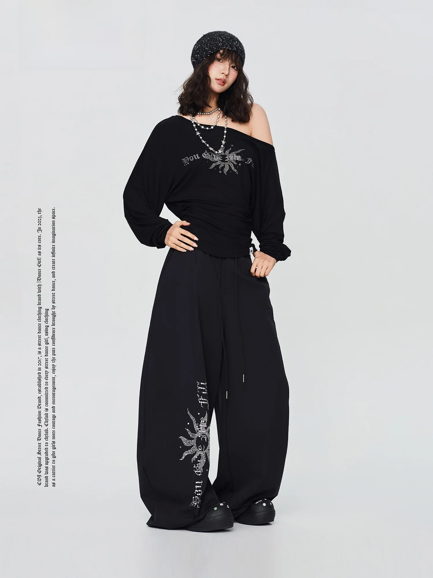 

CBXLAB Street Dance Trendy Brand Long Sve Dance irt Lazy oulder Loose Fit Slimming Sexy Girl Thermal Cover up T-irt