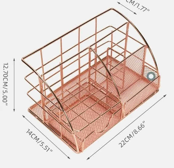 

Nordic Metal Desktop Organizer - Multifunctional Office File Rack for Stationery, Cosmetics, Documents - Space-Saving Design for