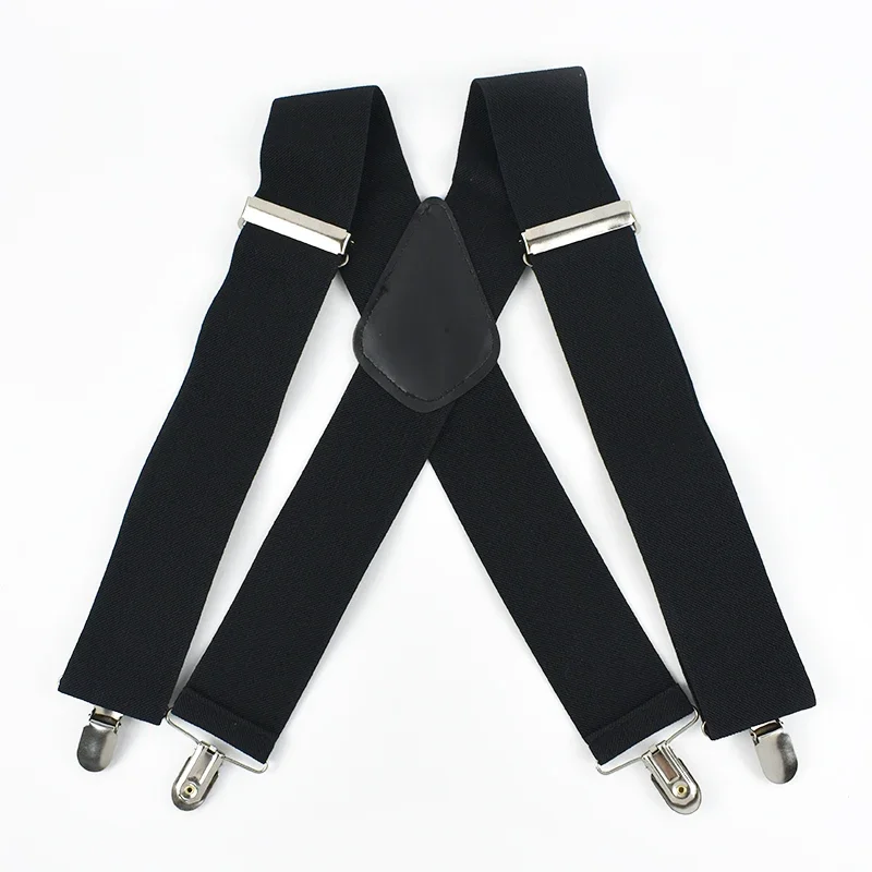 Men's Adjustable 5cm Wide Elastic Suspenders with Clips