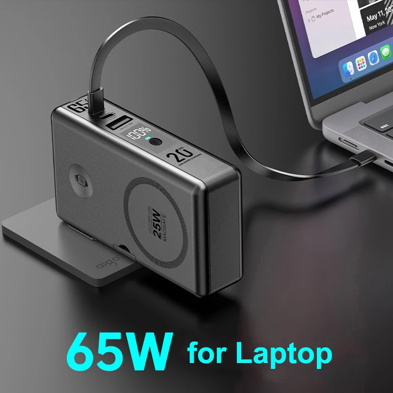 65W GaN USB 타입 C 충전기 파워뱅크 20000mAh Qi2.2 25W 마그네틱 무선 고속 충전기 아이폰 17 16 iWatch 노트북 파워뱅크