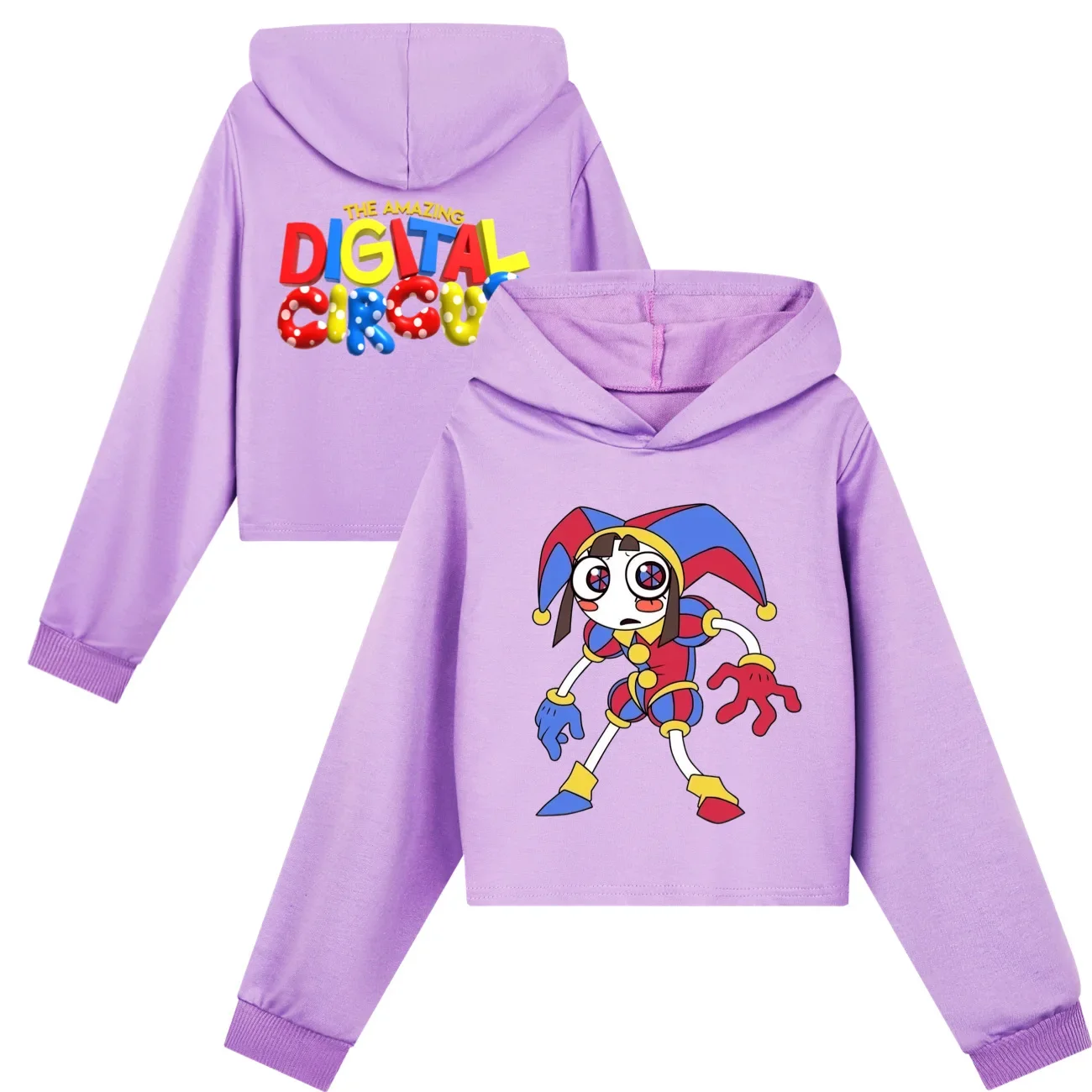 Children Clothing  Spring Fall Hip Hop Hoody The Amazing Digital Circus Girls Hoodie Set Cropped Hoodies  Kids Long sleeve  2891