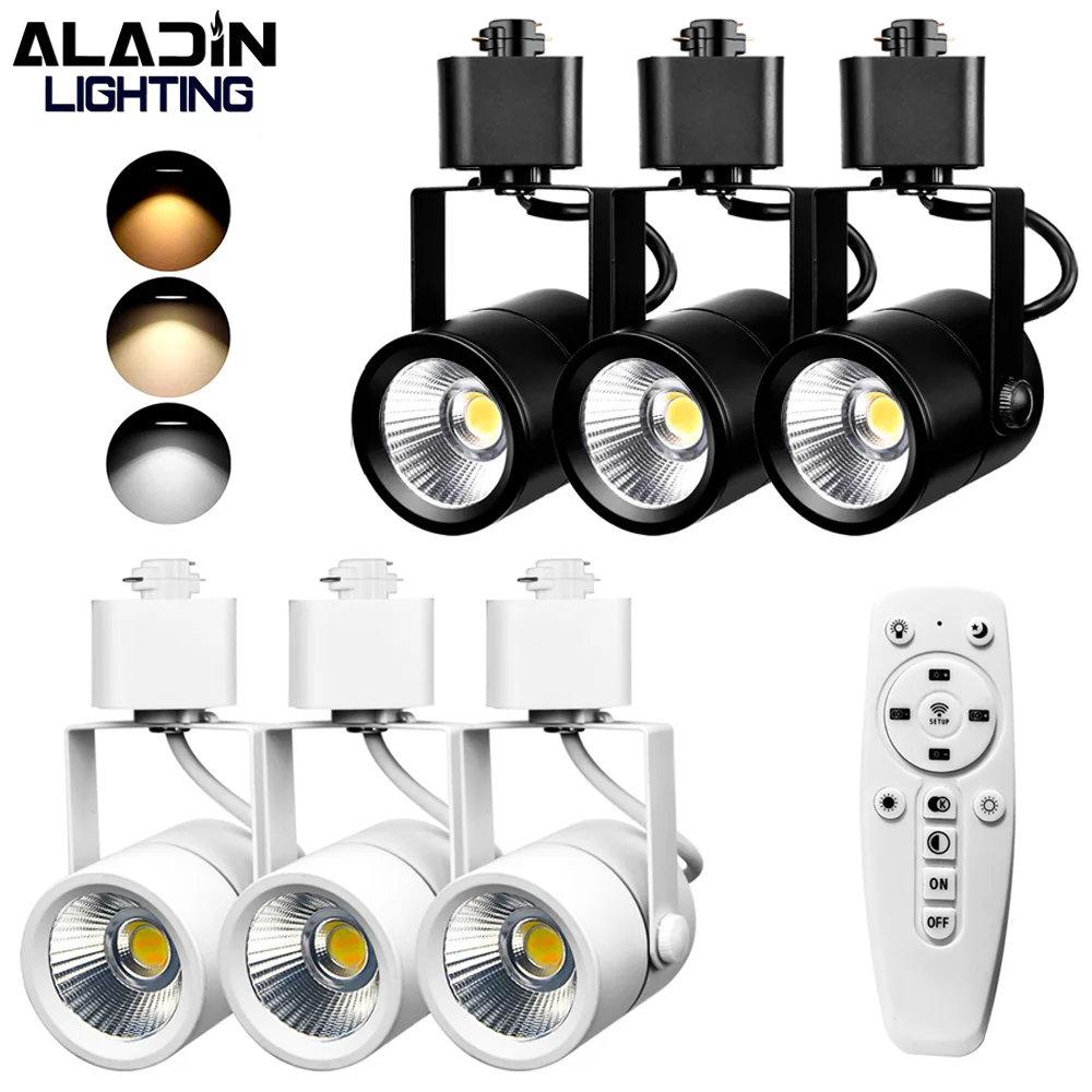 Aladin 6PCS 2.4G Telecomando Inifite Regolazione della temperatura del colore Illuminazione a binario a LED Faretto a soffitto Sistema di binario a 3 fili tipo H