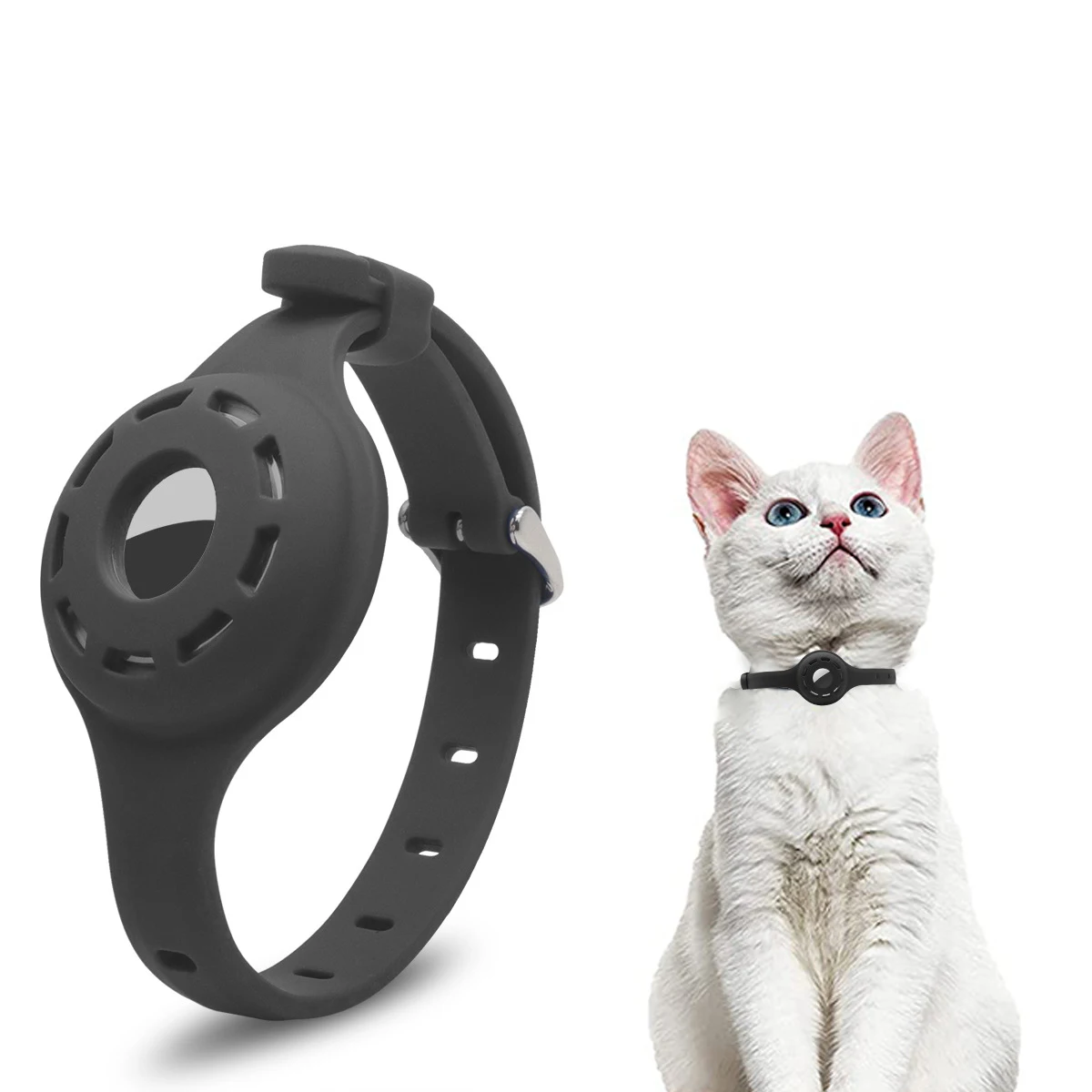 For Apple Airtag Case Cat Collar Silicone Puppy Collar for Dog GPS Finder Anti-lost Location Tracker Pet Products Accessories