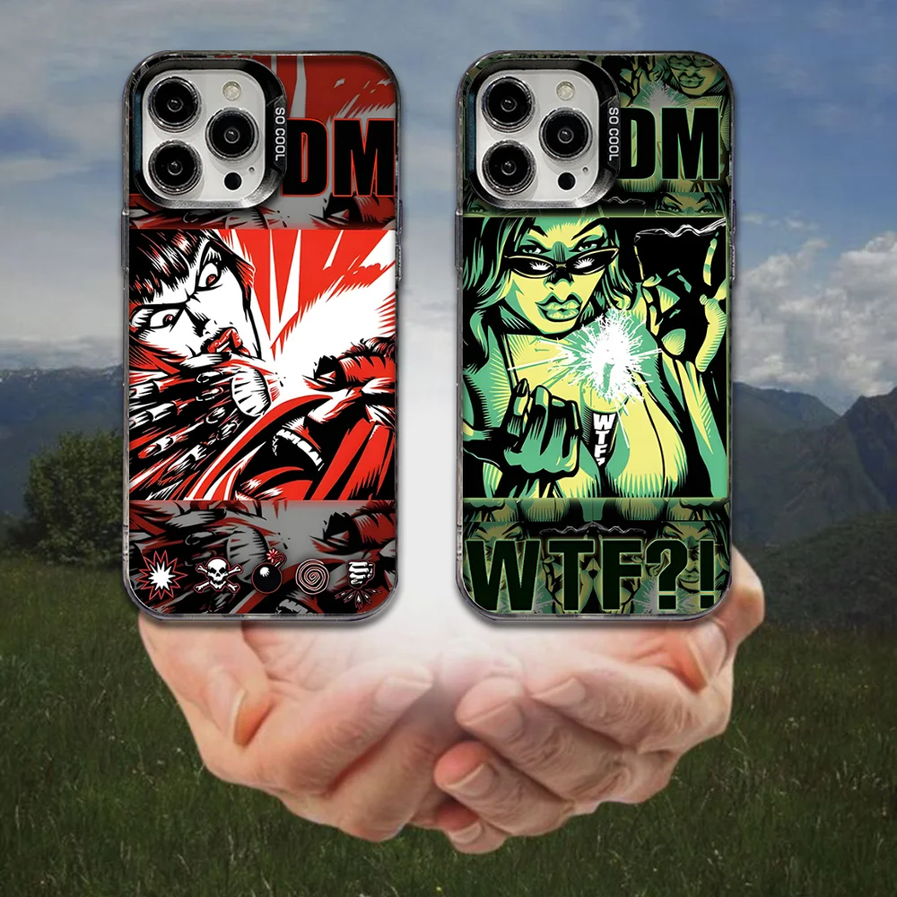 

KMFDM Band Phone Case For iPhone 16,15,14,13,12,11,8,7,Pro,Max,Plus,Mini,XS,SE Anti Fall Black Matte Hard