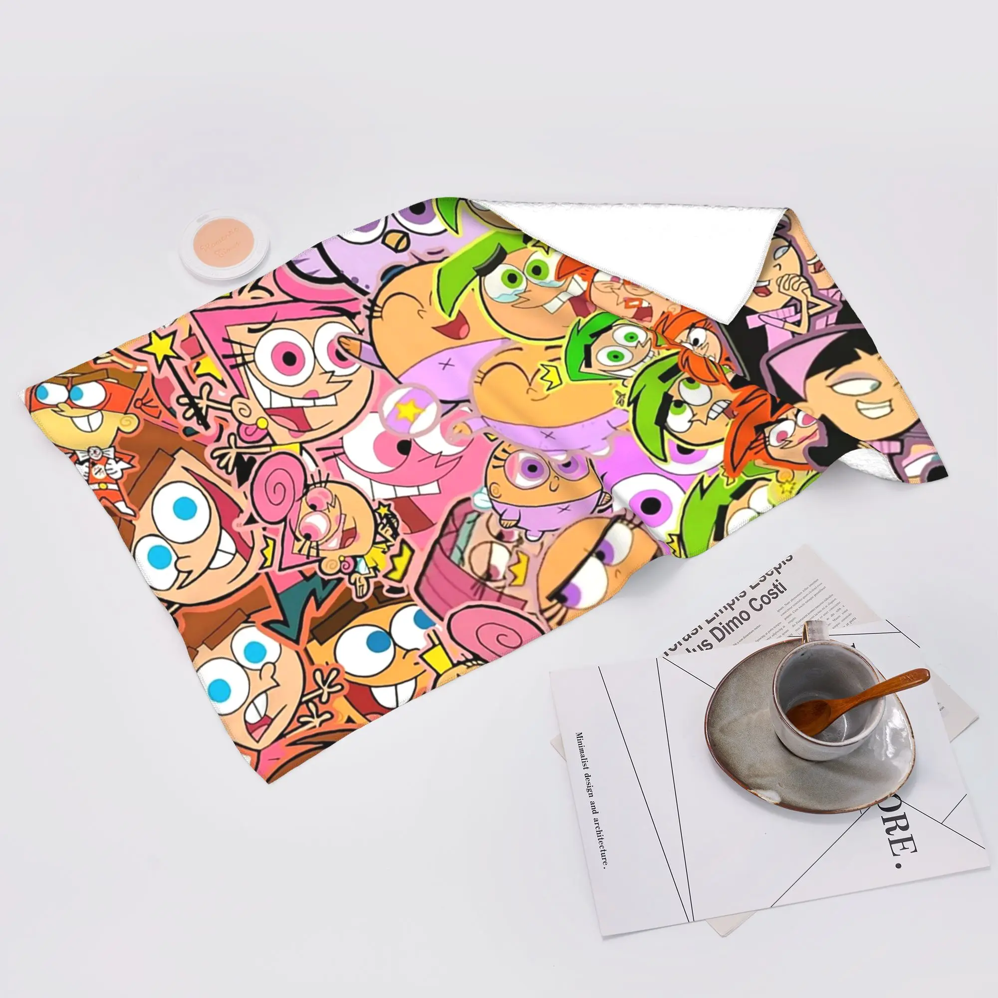 Custom The Fairly Odd Parents Soft Face Towel Quick Dry Pool Bath Cotton Towels Breathable