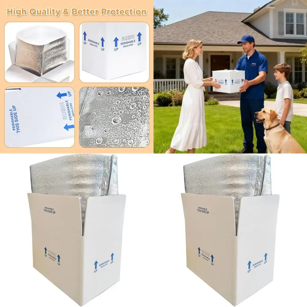 

Thermal Shipping Boxes with Oil Liner, Compact, White, 4-Pack, 15x10x11 Inches