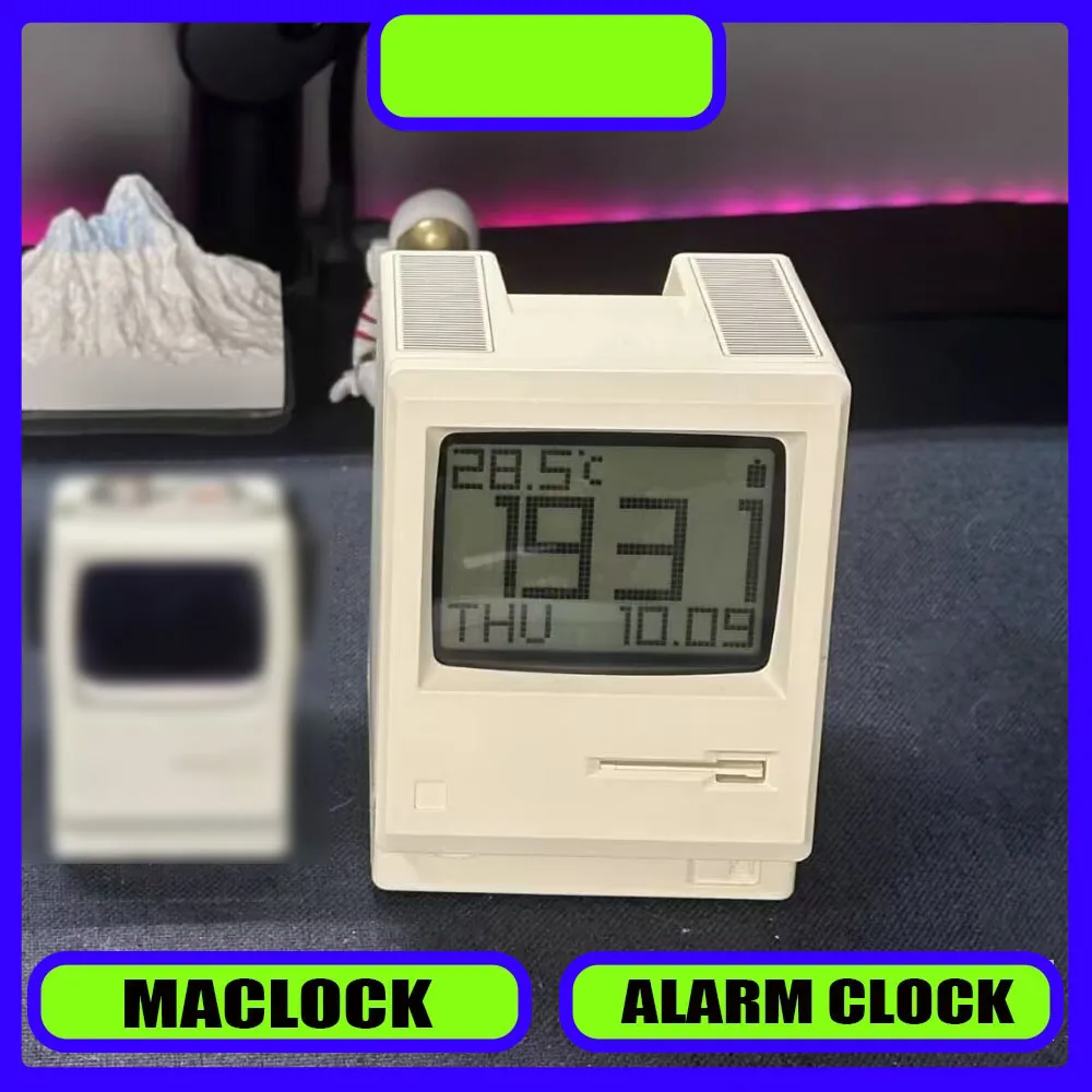 Maclock Retro Clock Long Battery Life Alarm Clock Display Wake Up Artifact Computer Desktop Decor Durable Unique Gift