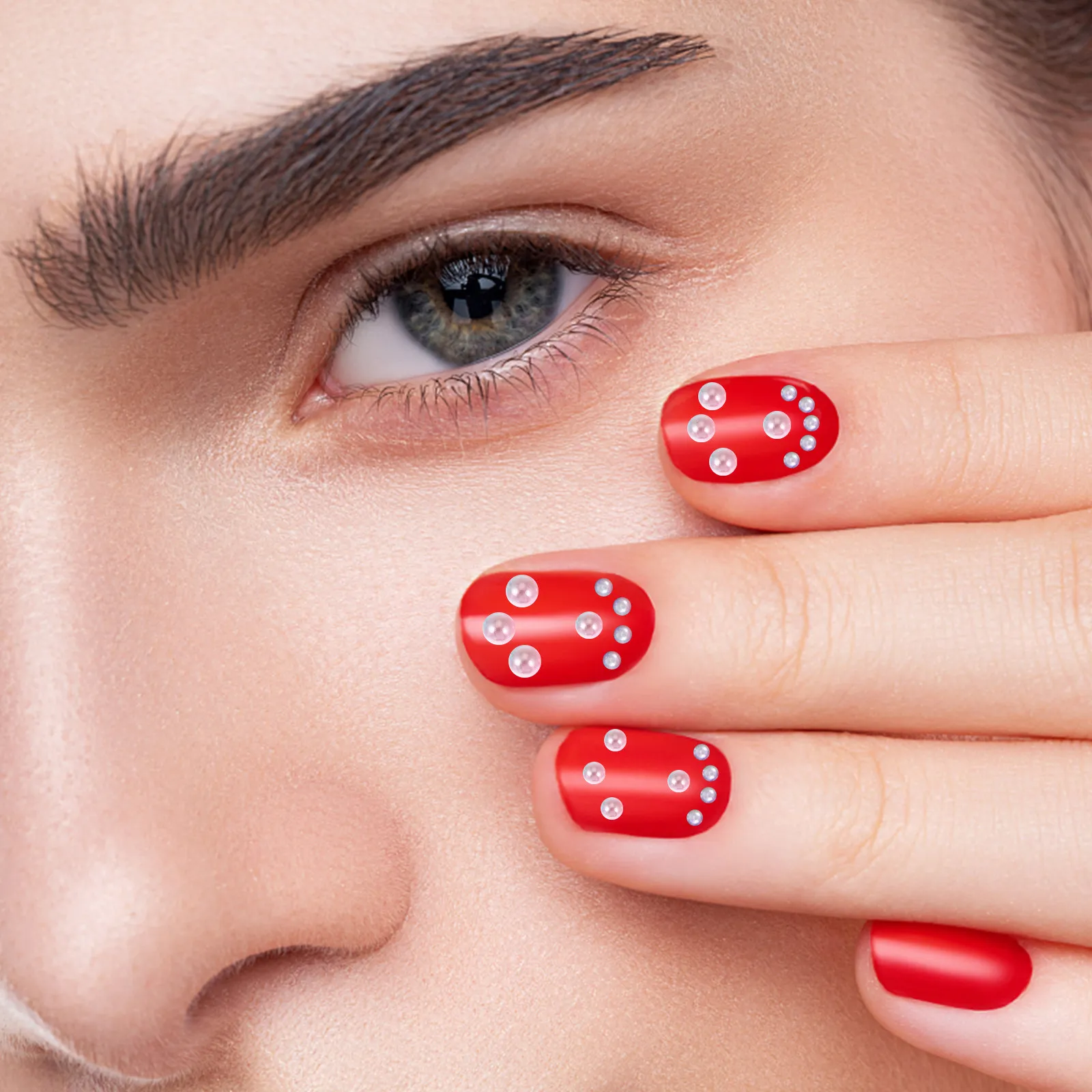 3 Bags Mixed Size Gradient Pearls Nail Art Decoration DIY Manicure Pearl Charms Lightweight Safe for Women Nail