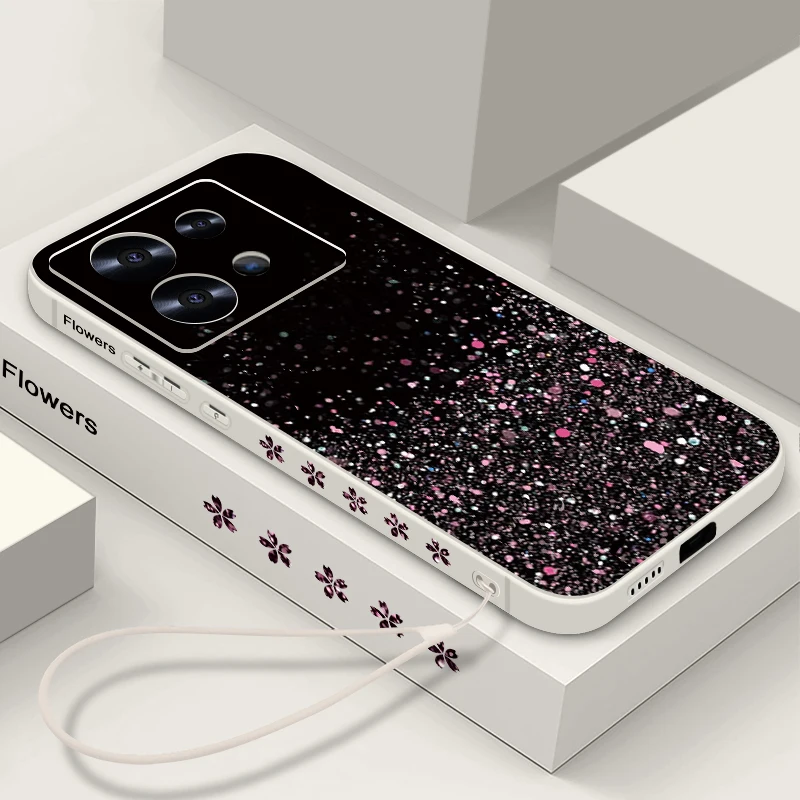 Custodia per cordino con paillettes glitterate per Xiaomi 13T 11T Pro Mi 11 Lite 5G NE Poco X6 X5 F6 M6 Funda Redmi Note 13 12 11 10 Pro 11s 5G