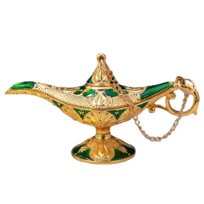 Wholesale large metal colored magic lamp fairy tale creative birthday crafts metal ornaments Aladdin magic lamp for gift