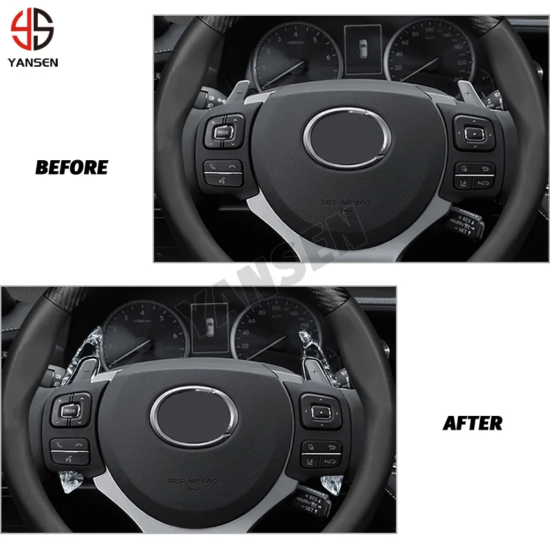 Car Interior Accessories ABS Carbon Fiber Steering Wheel Paddle Shift For Lexus IS250 300 350 350C 2006-2012