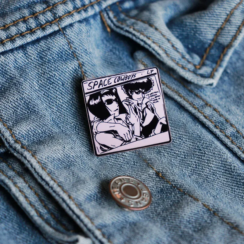 Space-Cowboy Bebop Enamel Brooch Anime Figure Spike Spiegel Faye Valentine Badge Cute Bag Jacket Fashion Jewelry Lapel Pins