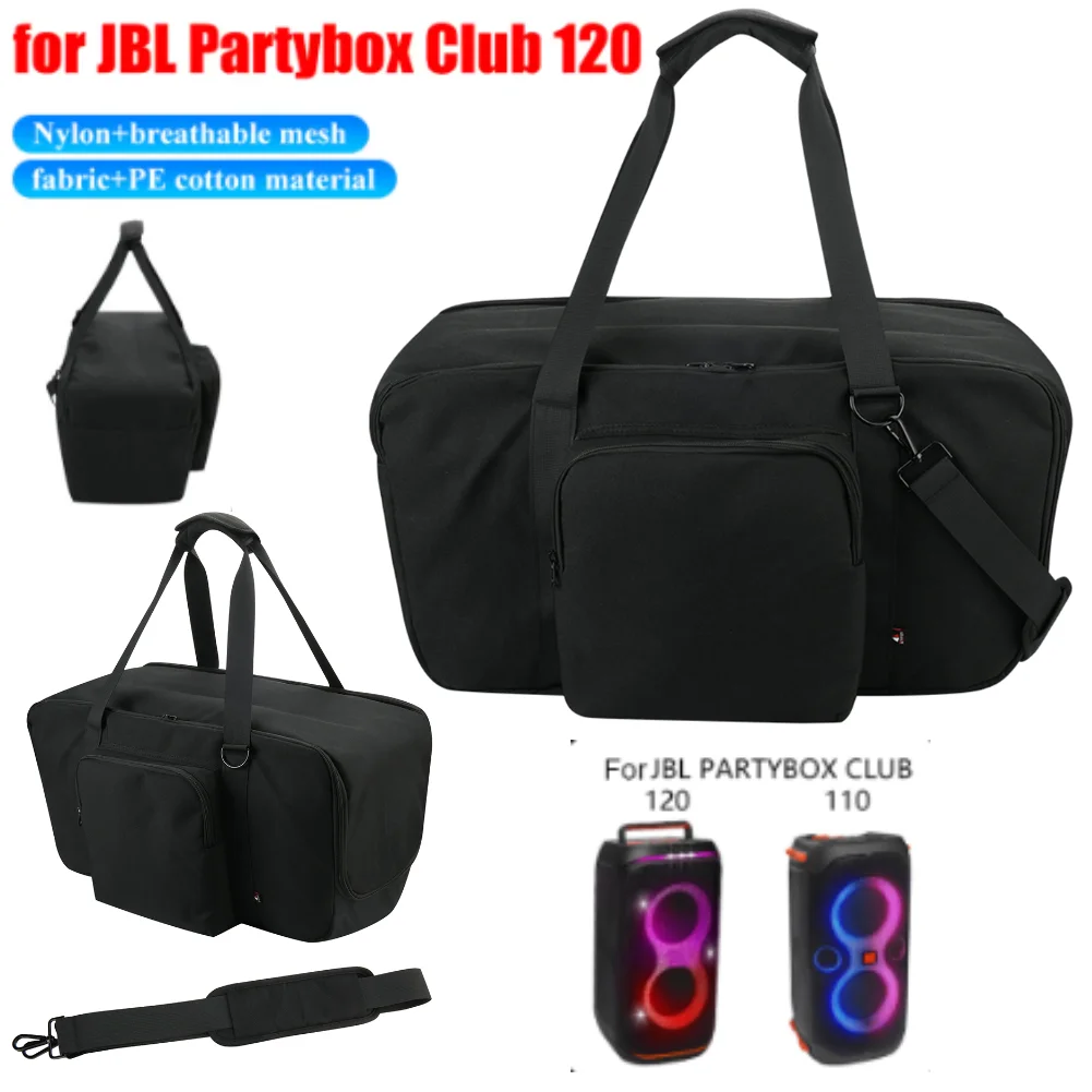 Carry Case Anti-Slip Portable Speaker Carry Tote Bag Multi-Pockets Speaker Protection Case for JBL PartyBox Club 120 Accessories