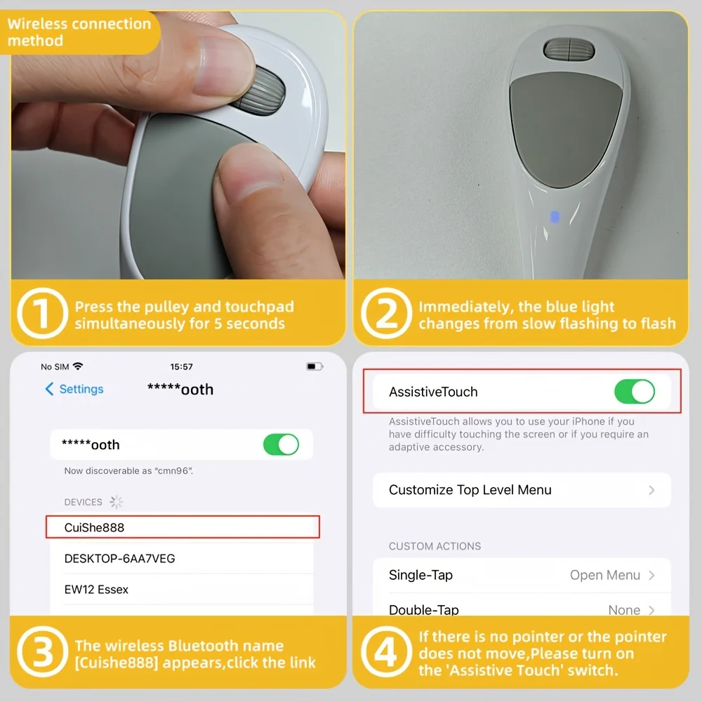 ماوس هاتف صغير، أداة أساسية لشخص كسول، فيديو قصير ورواية/منجا تيرنر، ماوس إبهام لاسلكي للتحكم عن بعد