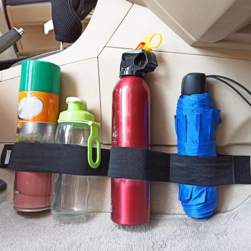 Car Trunk Fire extinguisher Fixing Belt Stuffs Storage Organizer 40-80cm Size Elastic Sticker Auto Interior Accessories