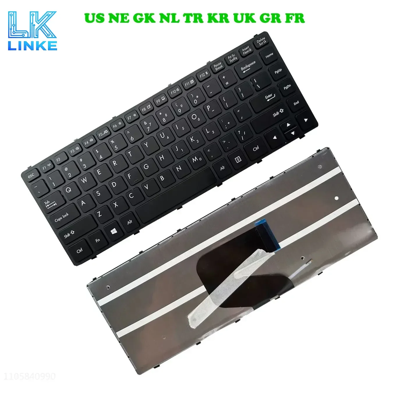 Black Frame S410 Keyboard For GETAC V138418DS1 V00 DT-RO 531087680977 FR-RO 531087680947 GK 531087680969 GR-RO 531087680943