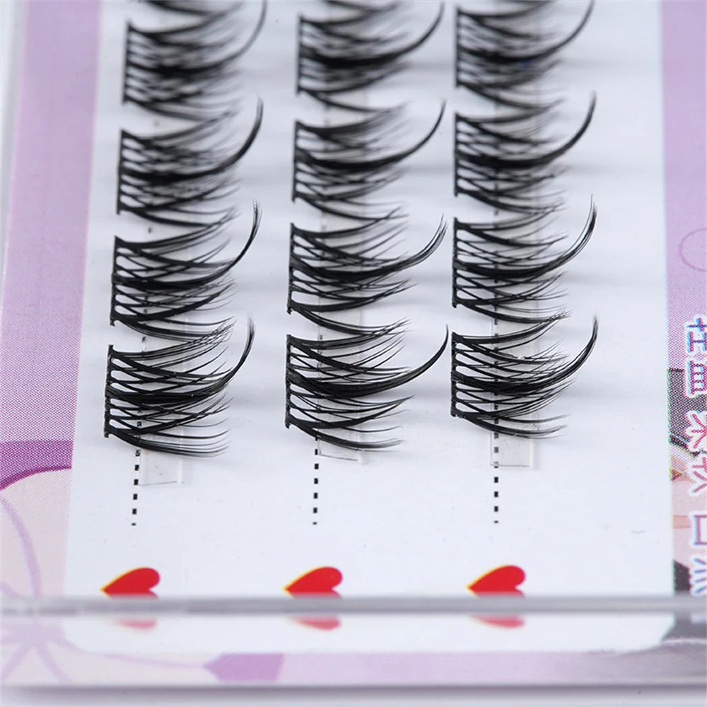 Ciglia finte di trilogia pigra simulazione ciglia finte tre file ciglia innestate ciglia finte segmentate morbide naturali