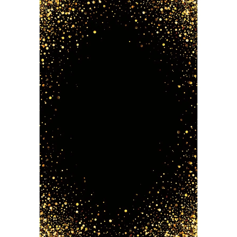 

Laeacco Black and Gold Glitter Backdrop Golden Spots Graduation Prom Wedding Party Portrait Customized Photography Background