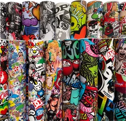 Cartoon Graffiti Vinyl Film Self-Adhesive Car Sticker Packaging Foil Motorcycle Bike Laptop Skin DIY Wrap Film