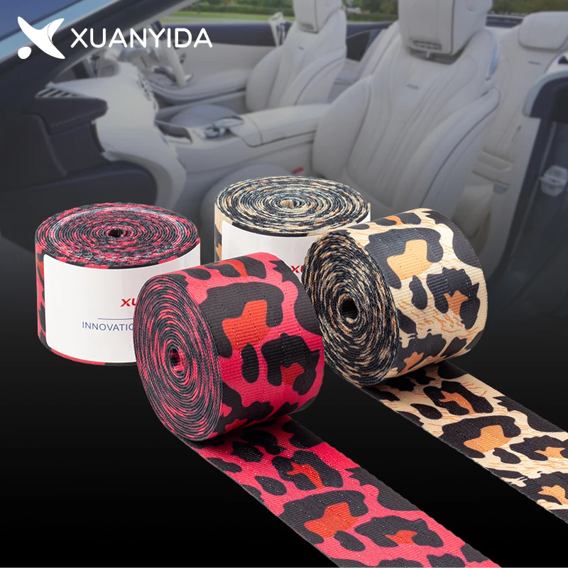 

Xuanyida 48mm Seatbelt Safety Belt 3.6 Meter Polyester Universal Car Fashion Leopard Print Seat Belt Webbing Car Accessories