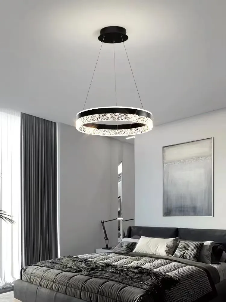 

Modern Circular Pendant Light Crystal Hollow Out Art Lamp Bedroom Study Restaurant Minimalist Ceiling Lighting Decor