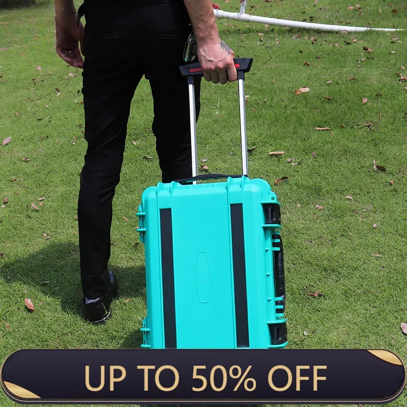 Multifunctional Plastic Storage Box Pull Rod Tool Box Equipment Instrument Tool Case Organizer Camera Safety Box Waterproof