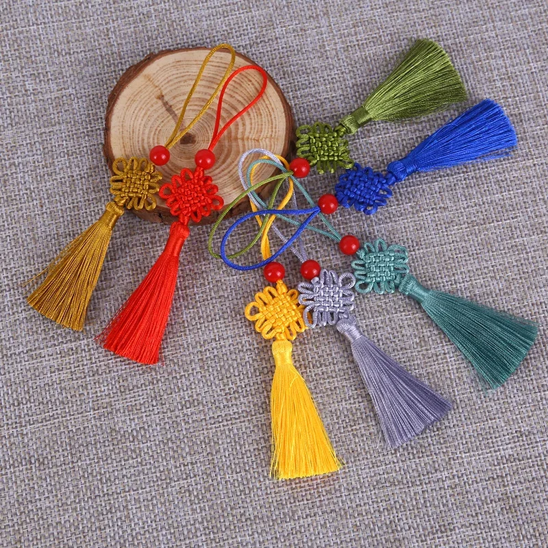 2/5 sztuk 5cm świąteczne frędzle wisiorek chiński węzeł jedwabne frędzle szycie zasłony Charms Tassel DIY rzemiosło prezent tworzenia biżuterii Decor