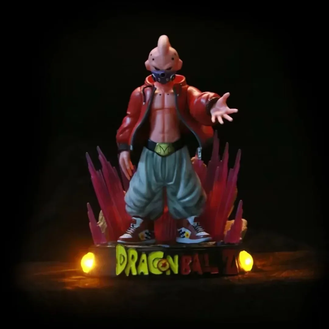 New 20cm Dragon Ball Anime Figure Majin Buu GK Model PVC Statue Peripherals Trendy Luminous Desktop Decoration Gifts Toys Kids