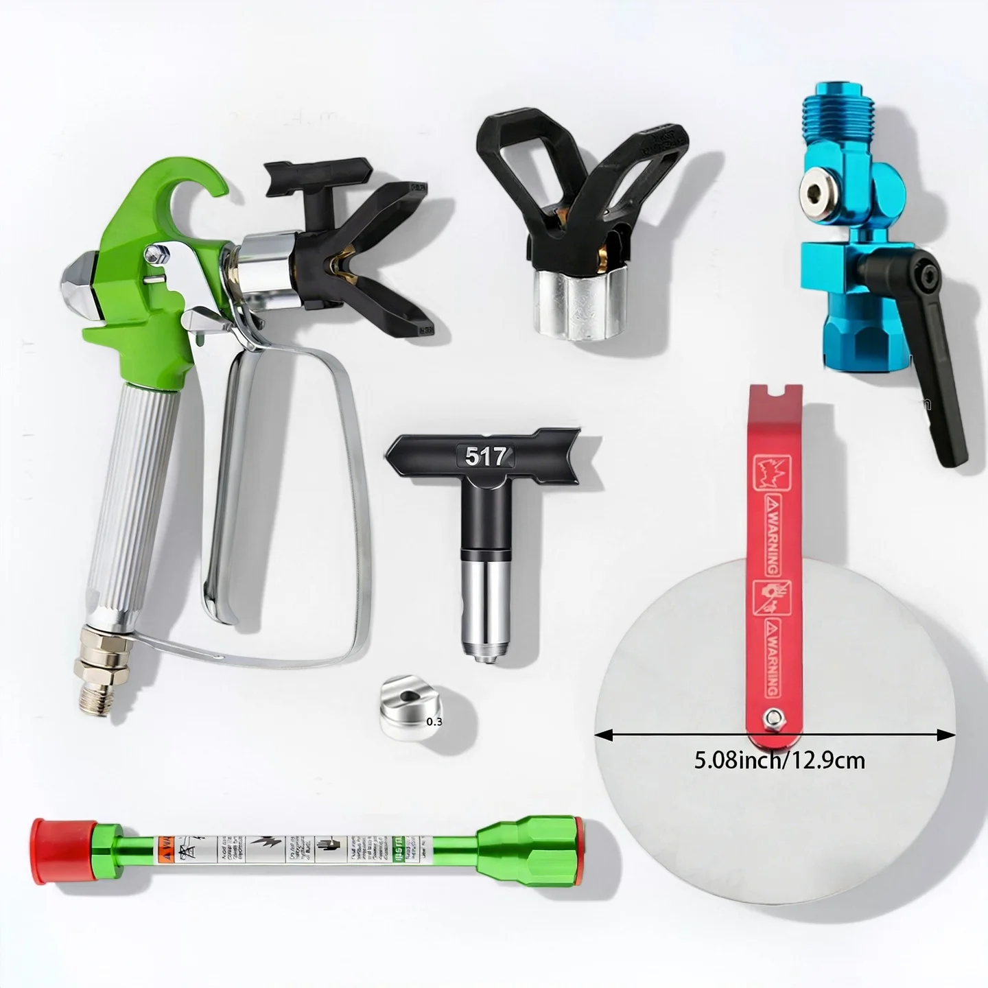 

6Pcs Airless Spray Gun Kit with 20cm Extension, 517 Tip & Guard
