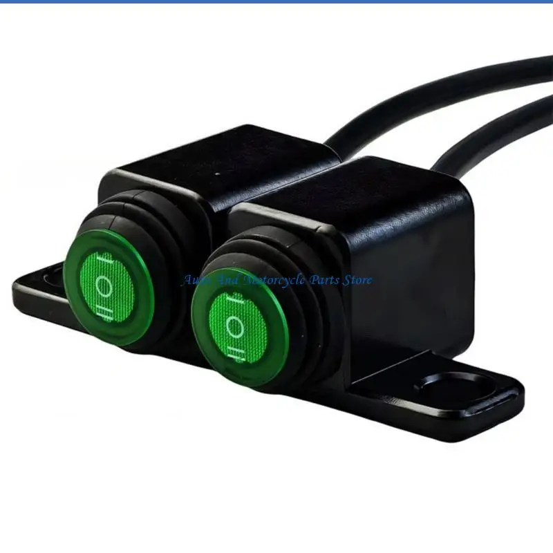 P9FD Aluminum Motorcycle Handlebar Headlight Switches Three-position Waterproof Switches 12V Fog Switches