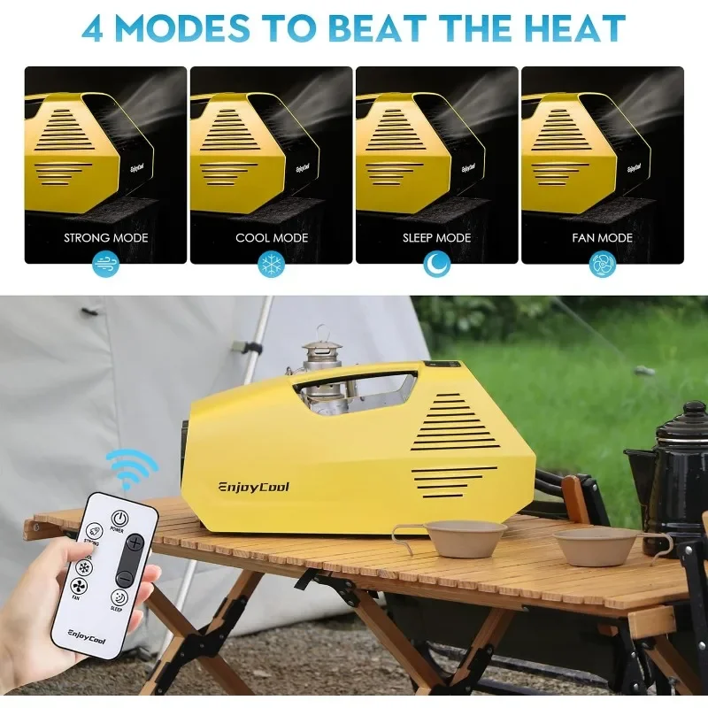 Ar Condicionado com Controle Remoto para Camping, Barraca, AC Portátil para Caminhão, Exterior, RVs, Pesca ou Pet