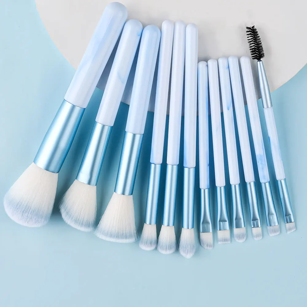 Weiches, flauschiges 10–14-teiliges Make-up-Pinsel-Set für Frauen, Lidschatten, Foundation, Rouge, Puder, Concealer, kosmetische Schönheitswerkzeuge, Reiseset