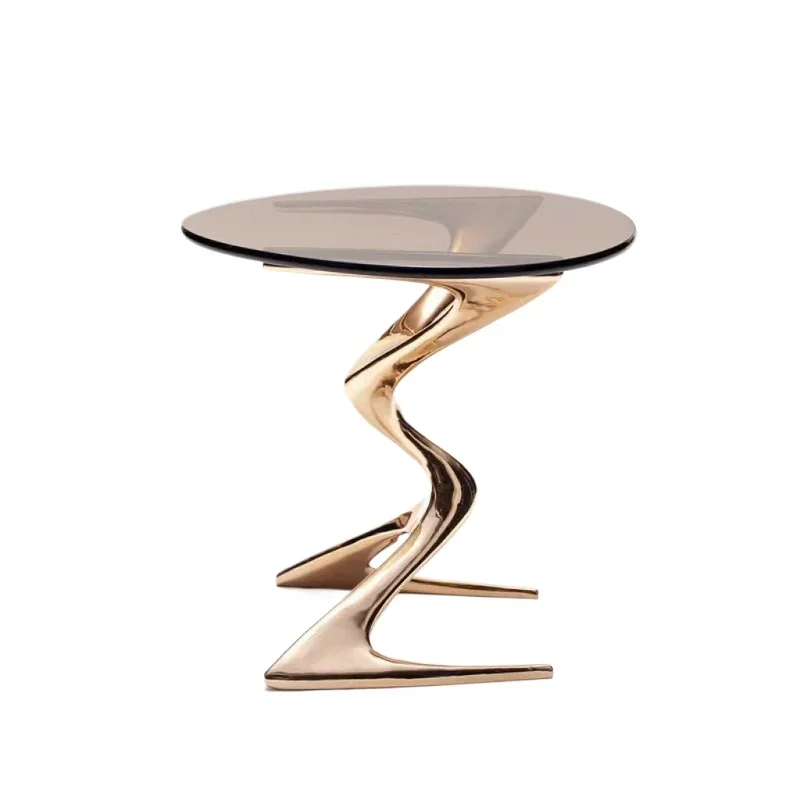 

Simple art fiberglass small coffee table, living room sofa side table, model room Italian casual coffee table