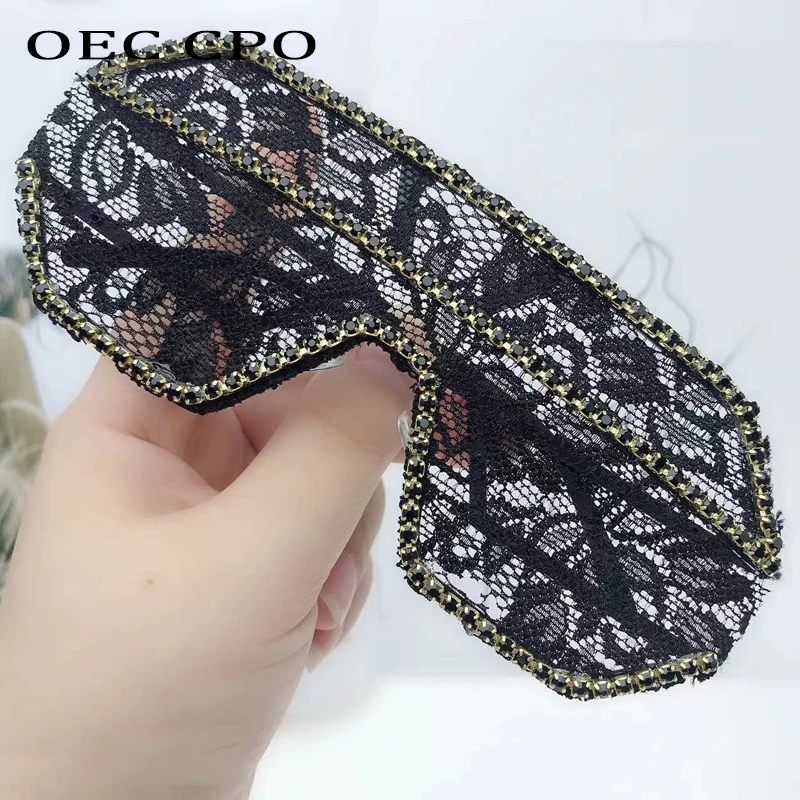 One Piece Floral Lace Sunglasses Women Punk Big Frame Diamond Sun Glasses Female Flat Top Rhinestone Outdoor Fashion Eyewear