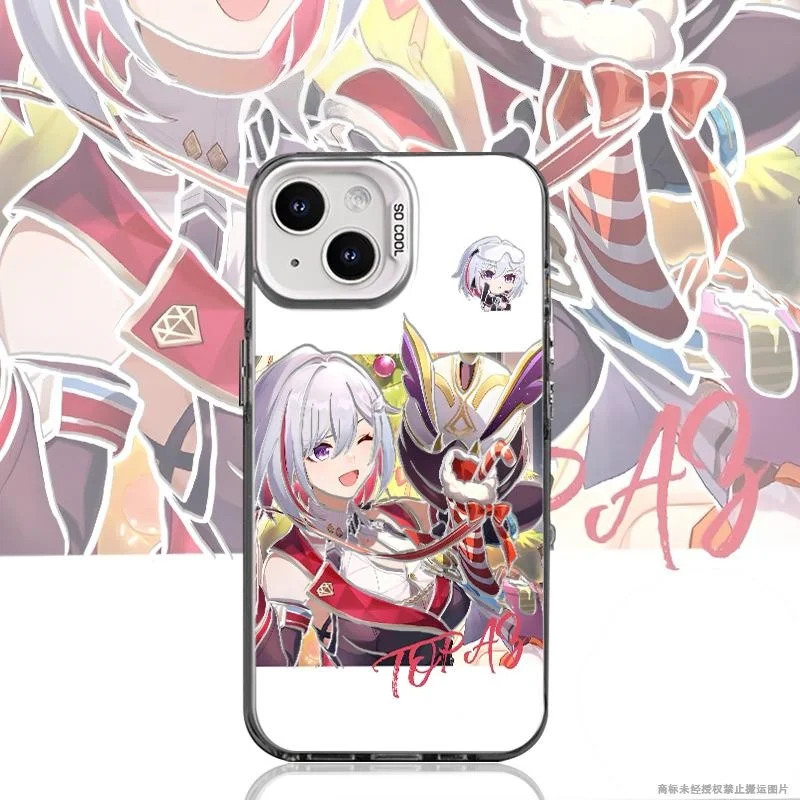 Capa de Celular Fofa Topaz Numby para Samsung Galaxy S23 S24 S25 S26 Ultra Plus e iPhone 17 16 15 14 Pro Max, Capa Honkai Star Rail