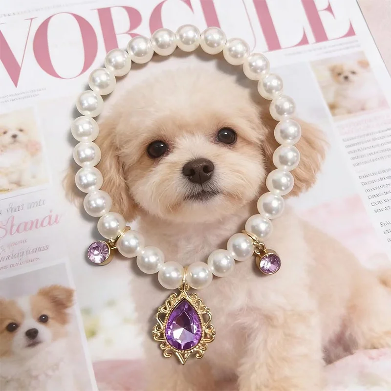 Collier décoratif pour chats et petits chiens avec pendentif brillant_voghion.com