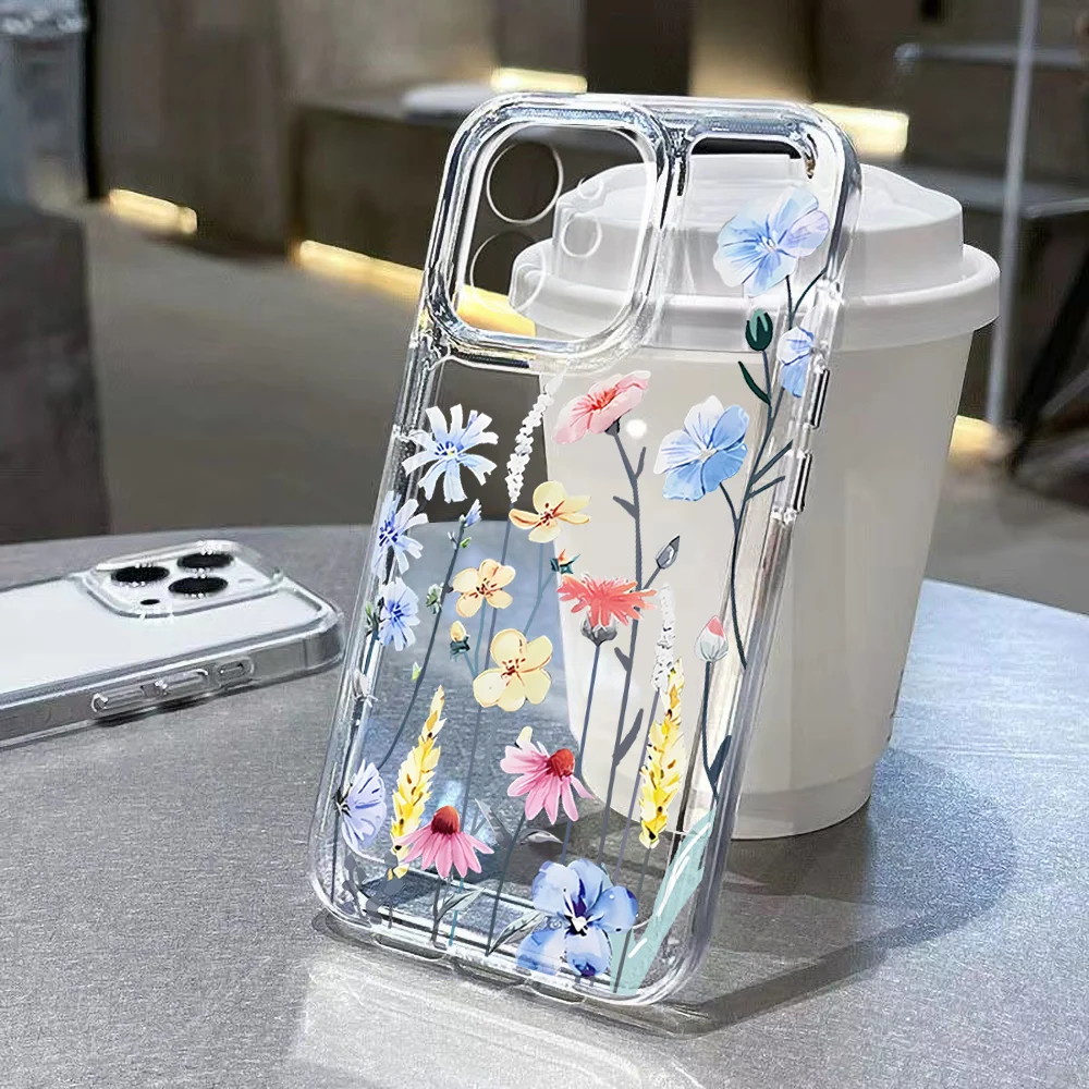 Mode Blume Klar Fall Für iPhone 17 Fällen iPhone 11 15 12 13 14 17 Pro Max Fall 17 Air 17 17 pro Max Zurück Abdeckung Funda Bumper