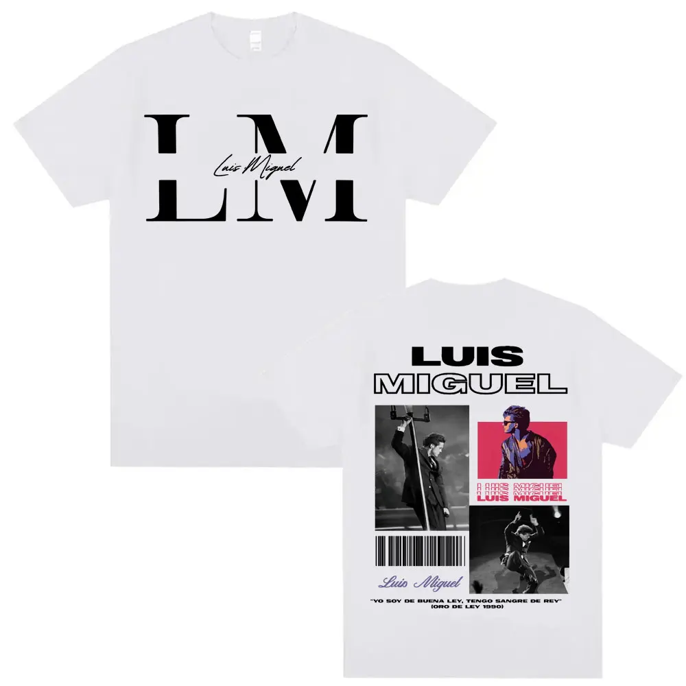 قصيرة الأكمام جولة الرقبة Y2k التي شيرت الرجال الملابس الجديدة في أعلى و تيز قميص رجالي Camisetas مغني الراب لويس ميغيل ألبوم جولة